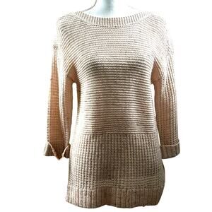 Chico's blush sparkle sweater, textured, sparkly, quiet luxury, neutral, relaxed